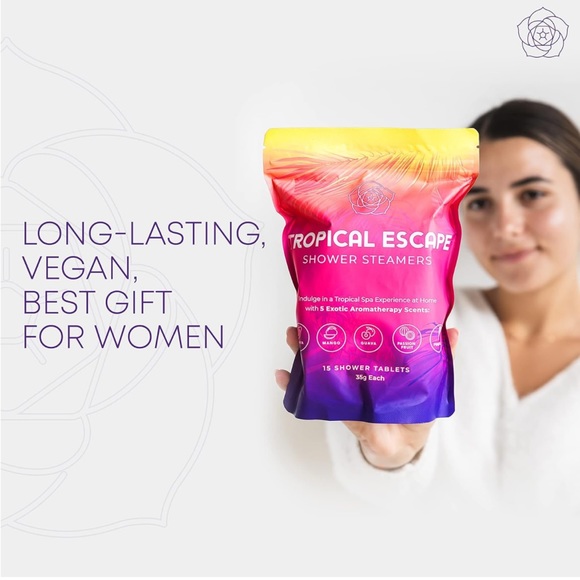 Tropical Escape Shower Steamers Aromatherapy 15 Tablets 35g 5 Scents!! - Picture 7 of 9